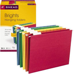 SMEAD - 8-1/2 x 11", Letter Size, Assorted Colors, Hanging File Folder - 11 Point Stock, 1/5 Tab Cut Location - USA Tool & Supply
