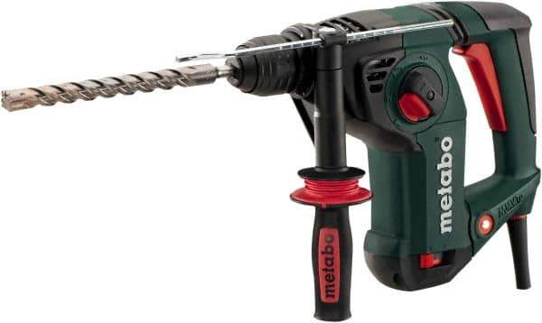 Metabo - 120 Volt 1-1/4" SDS Plus Chuck Electric Hammer Drill - 0 to 4,470 BPM, 0 to 1,150 RPM, Reversible - USA Tool & Supply