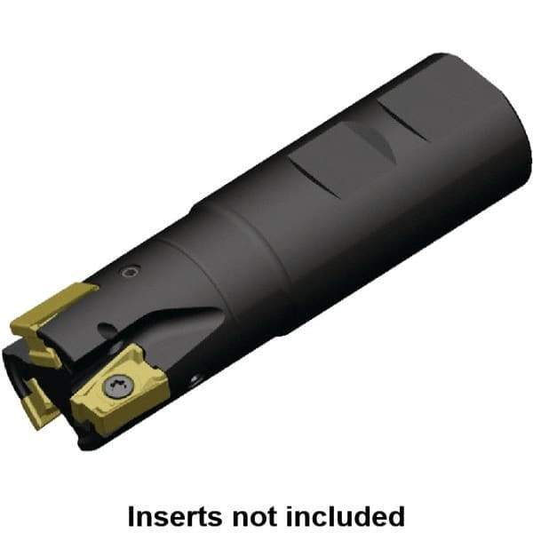 Kennametal - 25mm Cut Diam, 15.5mm Max Depth of Cut, 25mm Shank Diam, 89mm OAL, Indexable Square Shoulder End Mill - LNGU15T608SRGE Inserts, Weldon Shank, 0° Lead Angle, Series MILL 4-15 - USA Tool & Supply