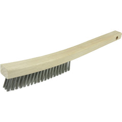 Plater's Brush, Stainless Steel Fill, 3 × 19 Rows, Curved Handle - USA Tool & Supply