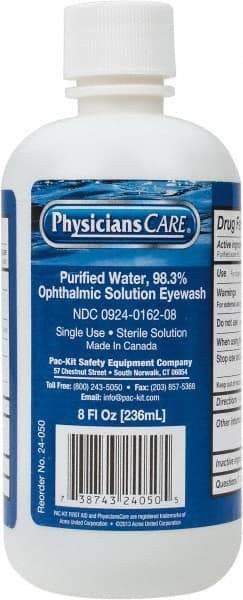 PRO-SAFE - 8 oz, Disposable Eyewash Solution Station - Approved by FDA - USA Tool & Supply