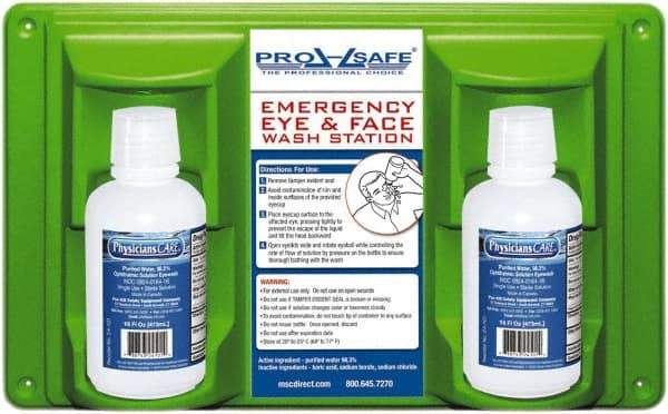 PRO-SAFE - 16 oz, Disposable Eyewash Double Station - Approved by FDA - USA Tool & Supply