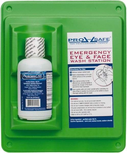 PRO-SAFE - 16 oz, Disposable Eyewash Single Station - Approved by FDA - USA Tool & Supply