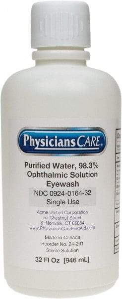 PRO-SAFE - 32 oz, Disposable Eyewash Single Refill Station - Approved by FDA - USA Tool & Supply