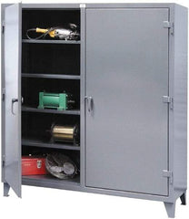 Strong Hold - 6 Shelf Locking Storage Cabinet - Steel, 60" Wide x 24" Deep x 66" High, Dark Gray - USA Tool & Supply