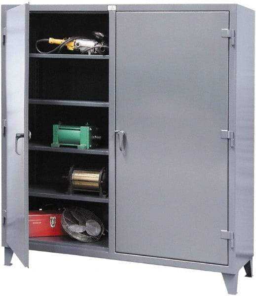 Strong Hold - 6 Shelf Locking Storage Cabinet - Steel, 36" Wide x 24" Deep x 66" High, Dark Gray - USA Tool & Supply