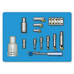 Iscar - 0.236" Min Diam Smallest Bar, 0.866" Min Diam Largest Bar, Indexable Boring Bar Set - TPGX, WCGT Insert, KITI BHEI Toolholder, 21mm Max Bore Depth - USA Tool & Supply