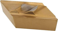 Hertel - IPL131, HC335 Grade Carbide Profiling Insert - TiN Finish, 8° Relief Angle, Parallelogram, 3/16" Thick, 0.015" Corner Radius - USA Tool & Supply