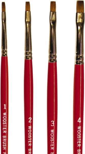 Wooster Brush - #4 Sable Artist's Paint Brush - 1/4" Wide, 19/64" Bristle Length, 5-1/2" Plastic Handle - USA Tool & Supply