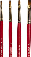 Wooster Brush - #1 Sable Artist's Paint Brush - 1/8" Wide, 17/64" Bristle Length, 5-3/4" Plastic Handle - USA Tool & Supply