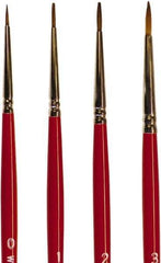 Wooster Brush - #1 Sable Artist's Paint Brush - 7/16" Wide, 19/64" Bristle Length, 5-3/4" Plastic Handle - USA Tool & Supply