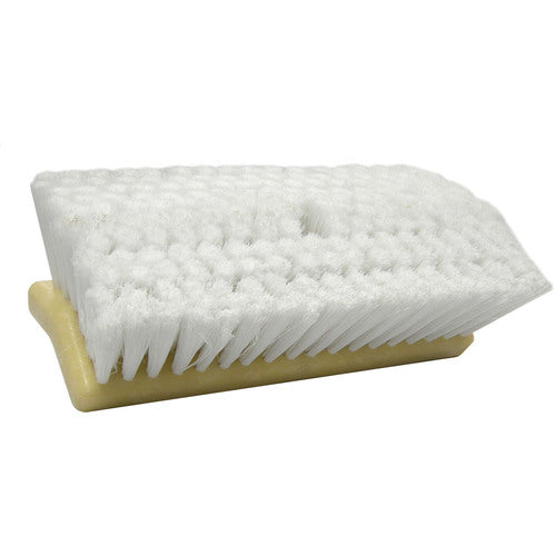 10″ Bi-Level Scrub Brush, Flagged White Polystyrene Fill - USA Tool & Supply