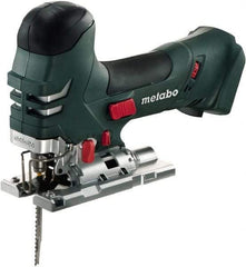 Metabo - 18 Volt, 3,000 SPM, 5-1/4" Stroke Length, Lithium-Ion Cordless Jigsaw - 45° Cutting Angle, Series M18 - USA Tool & Supply