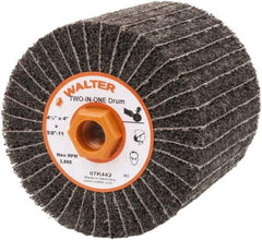 WALTER Surface Technologies - 4-1/2" Diam, 80 Grit Aluminum Oxide Unmounted Flap Wheel - 5/8" Hole, 5/8-11 Thread, 4" Wide, Nonwoven & Coated, Fine Grade, 3,800 Max RPM - USA Tool & Supply