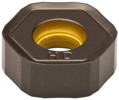 Kennametal - HNPJ43 HD Grade KCK15 Carbide Milling Insert - TiN/TiCN/Al2O3 Finish, 0.1731" Thick, 12mm Inscribed Circle - USA Tool & Supply
