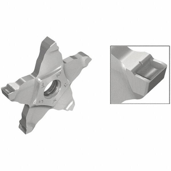 Iscar - PENTA C IC908 Grade, 0.059" Cutting Width, Carbide Cutoff Insert - 8° Right Hand Lead Angle, 0.0028" Cnr Rad, TiAlN Coated, Other End - USA Tool & Supply