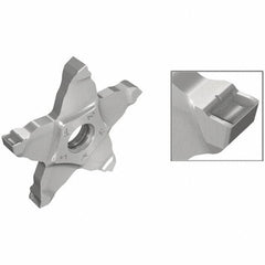 Iscar - PENTA C IC908 Grade, 0.059" Cutting Width, Carbide Cutoff Insert - 8° Right Hand Lead Angle, 0.0028" Cnr Rad, TiAlN Coated, Other End - USA Tool & Supply