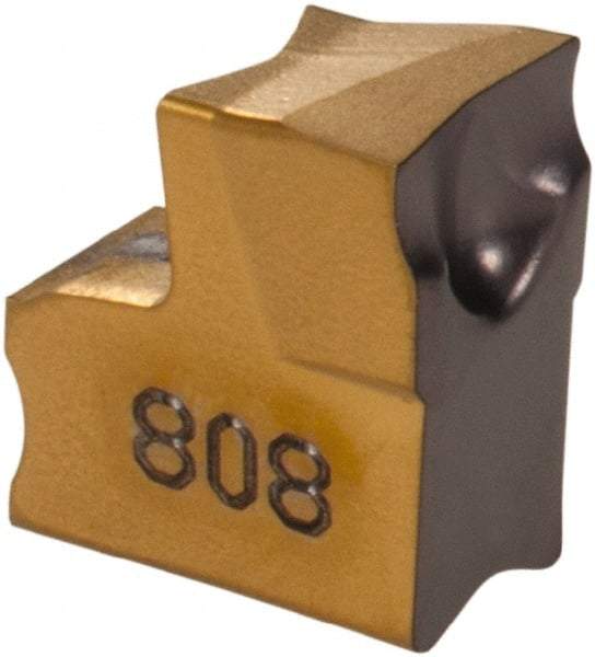 Iscar - TAG J IC808 Grade, 0.199" Cutting Width, Carbide Cutoff Insert - 4° Right Hand Lead Angle, 0.01" Cnr Rad, TiAlN Coated, Single End - USA Tool & Supply