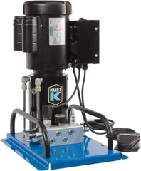 Kurt - 5,000 psi Air-Hydraulic Pump & Jack - Use with Single Acting Cylinders, Advance, Hold & Retract - USA Tool & Supply