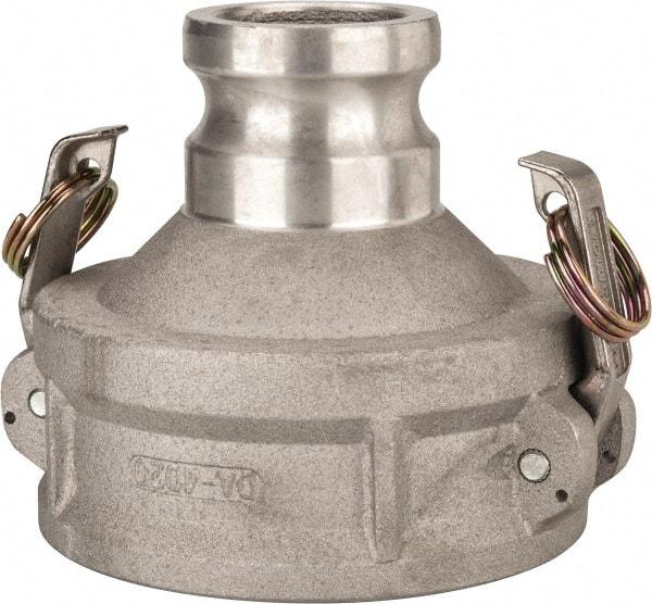 Value Collection - 4" Aluminum Cam & Groove Suction & Discharge Hose Female Coupler Male Adapter - 2" Thread, 4,000 Max psi - USA Tool & Supply