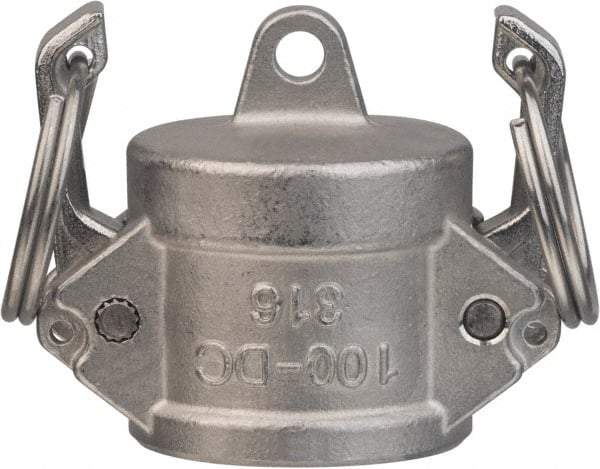 Value Collection - 1-1/4" Stainless Steel Cam & Groove Suction & Discharge Hose Dust Cap For Use with Adapters - Part DC, 1,000 Max psi - USA Tool & Supply