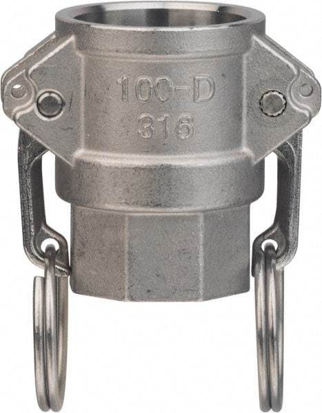 Value Collection - 6" Aluminum Cam & Groove Suction & Discharge Hose Female Coupler Female NPT Thread - Part D, 6" Thread, 300 Max psi - USA Tool & Supply