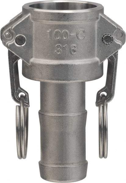 Value Collection - 6" Aluminum Cam & Groove Suction & Discharge Hose Female Coupler Hose Shank - Part C, 300 Max psi - USA Tool & Supply