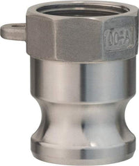 Value Collection - 4" Stainless Steel Cam & Groove Suction & Discharge Hose Male Adapter Female NPT Thread - Part A, 4" Thread, 400 Max psi - USA Tool & Supply