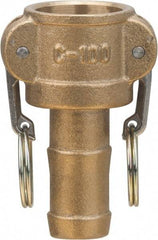 Value Collection - 2" Brass Cam & Groove Suction & Discharge Hose Female Coupler Hose Shank - Part C, 1,000 Max psi - USA Tool & Supply