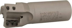 Iscar - 1-1/2" Cut Diam, 0.709" Max Depth of Cut, 1-1/4" Shank Diam, 4" OAL, Indexable Square Shoulder End Mill - HP AD.. 1906.. Inserts, Weldon Shank, 90° Lead Angle, Through Coolant, Series Heliplus - USA Tool & Supply