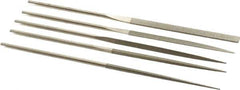 PFERD - 5 Piece Diamond Pattern File Set - 5-1/2" Long, Fine Coarseness, Set Includes Half Round, Hand, Round, Square, Three Square - USA Tool & Supply