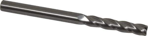 OSG - 8mm, 41mm LOC, 8mm Shank Diam, 100mm OAL, 4 Flute, Solid Carbide Square End Mill - Single End, Uncoated, Spiral Flute, 30° Helix, Centercutting, Right Hand Cut, Right Hand Flute, Series 484 - USA Tool & Supply