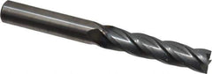 OSG - 7/16", 2" LOC, 7/16" Shank Diam, 4" OAL, 4 Flute, Solid Carbide Square End Mill - Single End, TiCN Finish, Spiral Flute, 30° Helix, Centercutting, Right Hand Cut, Right Hand Flute, Series 464 - USA Tool & Supply