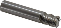 OSG - 1/2", 5/8" LOC, 7/16" Shank Diam, 2-1/2" OAL, 5 Flute, Solid Carbide Square End Mill - Single End, Uncoated, Spiral Flute, 45° Helix, Centercutting, Right Hand Cut, Right Hand Flute, Series 455C - USA Tool & Supply