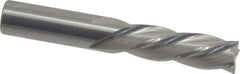 OSG - 3/8", 7/8" LOC, 3/8" Shank Diam, 2-1/2" OAL, 4 Flute, Solid Carbide Square End Mill - Single End, Uncoated, Spiral Flute, 30° Helix, Centercutting, Right Hand Cut, Left Hand Flute, Series 447 - USA Tool & Supply