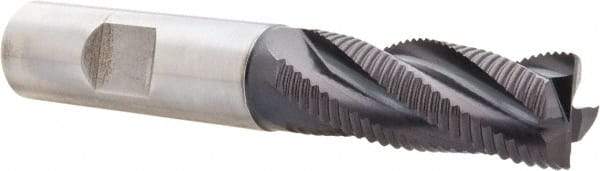 Hertel - 5/8" Diam, Fine Pitch, 1-5/8" LOC, 4 Flute Cobalt Roughing Square End Mill - TiAlN Finish, 3-3/4" OAL, 5/8" Shank Diam, Single End, Centercutting, 30° Helix - USA Tool & Supply