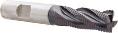 Hertel - 5/8" Diam, Fine Pitch, 1-5/8" LOC, 4 Flute Cobalt Roughing Square End Mill - TiAlN Finish, 3-3/4" OAL, 5/8" Shank Diam, Single End, Centercutting, 30° Helix - USA Tool & Supply