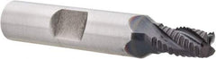 Hertel - 1/4" Diam, Fine Pitch, 3/8" LOC, 4 Flute Cobalt Roughing Square End Mill - TiAlN Finish, 2-1/16" OAL, 3/8" Shank Diam, Single End, Centercutting, 30° Helix - USA Tool & Supply
