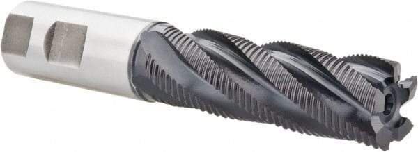 Hertel - 1" Diam, Fine Pitch, 3" LOC, 5 Flute Cobalt Roughing Square End Mill - TiAlN Finish, 5-1/2" OAL, 1" Shank Diam, Single End, 30° Helix - USA Tool & Supply