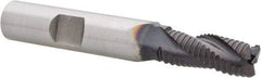 Hertel - 1/4" Diam, Fine Pitch, 5/8" LOC, 3 Flute Cobalt Roughing Square End Mill - TiAlN Finish, 2-7/16" OAL, 3/8" Shank Diam, Single End, Centercutting, 30° Helix - USA Tool & Supply