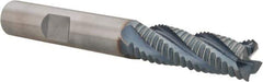 Hertel - 3/8" Diam, Coarse Pitch, 1-1/8" LOC, 4 Flute Cobalt Roughing Square End Mill - TiCN Finish, 2-15/16" OAL, 3/8" Shank Diam, Single End, Centercutting, 30° Helix - USA Tool & Supply