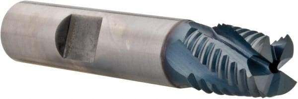 Hertel - 3/8" Diam, Fine Pitch, 1-1/2" LOC, 4 Flute Cobalt Roughing Square End Mill - TiAlN Finish, 3-1/4" OAL, 3/8" Shank Diam, Single End, 30° Helix - USA Tool & Supply