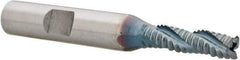 Hertel - 5/8" Diam, Coarse Pitch, 5/8" LOC, 3 Flute Cobalt Roughing Square End Mill - TiCN Finish, 2-3/4" OAL, 5/8" Shank Diam, Single End, 30° Helix - USA Tool & Supply