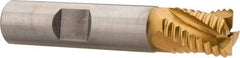 Hertel - 1/2" Diam, Coarse Pitch, 5/8" LOC, 4 Flute Cobalt Roughing Square End Mill - TiN Finish, 2-5/8" OAL, 1/2" Shank Diam, Single End, 30° Helix - USA Tool & Supply