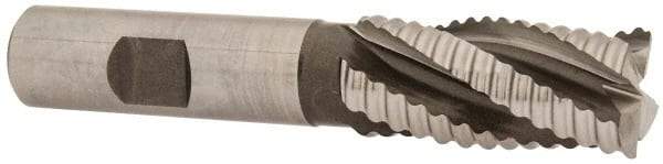 Hertel - 3/4" Diam, Coarse Pitch, 1-5/8" LOC, 4 Flute Cobalt Roughing Square End Mill - Uncoated, 3-3/4" OAL, 5/8" Shank Diam, Single End, Centercutting, 30° Helix - USA Tool & Supply