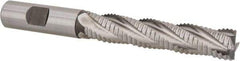 Hertel - 5/8" Diam, Coarse Pitch, 3-1/8" LOC, 4 Flute Cobalt Roughing Square End Mill - Uncoated, 5-1/4" OAL, 5/8" Shank Diam, Single End, Centercutting, 30° Helix - USA Tool & Supply