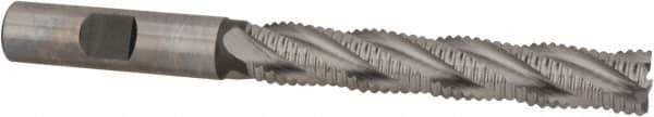 Hertel - 1/2" Diam, Coarse Pitch, 3" LOC, 4 Flute Cobalt Roughing Square End Mill - Uncoated, 5" OAL, 1/2" Shank Diam, Single End, Centercutting, 30° Helix - USA Tool & Supply