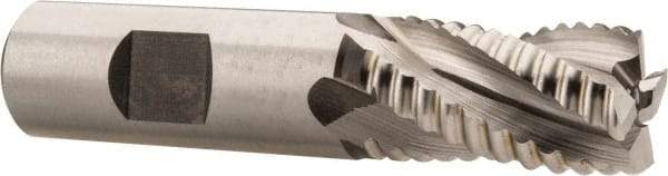 Hertel - 3/4" Diam, Coarse Pitch, 1-1/4" LOC, 4 Flute Cobalt Roughing Square End Mill - Uncoated, 3-1/2" OAL, 3/4" Shank Diam, Single End, 30° Helix - USA Tool & Supply