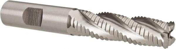 Hertel - 5/8" Diam, Coarse Pitch, 2-1/8" LOC, 4 Flute Cobalt Roughing Square End Mill - Uncoated, 4-1/4" OAL, 5/8" Shank Diam, Single End, 30° Helix - USA Tool & Supply