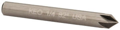 Keo - 1/4" Head Diam, 1/4" Shank Diam, 6 Flute 82° Solid Carbide Countersink - USA Tool & Supply